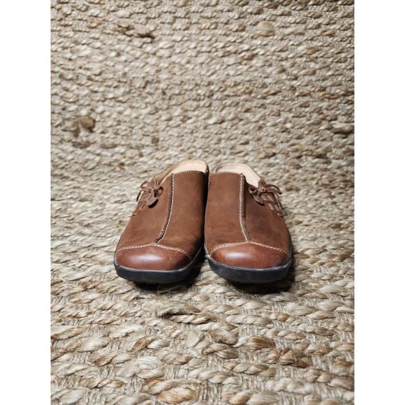 Naturalizer Fanner Slip On Leather Suede Casual Brown Flats Mules Women's 9 M - Picture 3 of 10